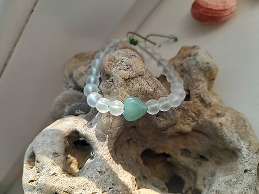 Náramky - Shamballa náramok s minerálmi (Aventurín+matný krištáľ, č. 3978) - 16530953_