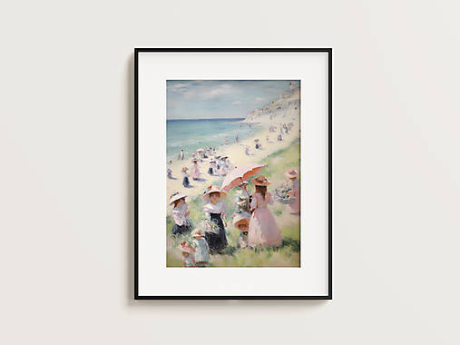 Obrazy - Art Print| Dámský piknik na pláži - 16530805_