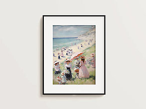 Obrazy - Art Print| Dámský piknik na pláži - 16530805_