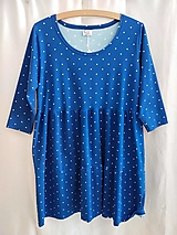 Šaty - Dámské volánové šaty puntík na modré-M/L - 16531265_