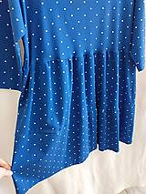 Šaty - Dámské volánové šaty puntík na modré-M/L - 16531267_
