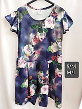 Šaty - Dámské volánkové šaty květiny -S/M,M/L - 16531327_