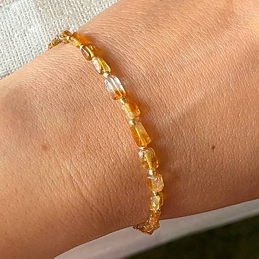 Citrine Bracelet Stainless Steel / Náramok citrín, oceľ E032