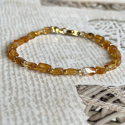 Citrine Bracelet Stainless Steel / Náramok citrín, oceľ E032