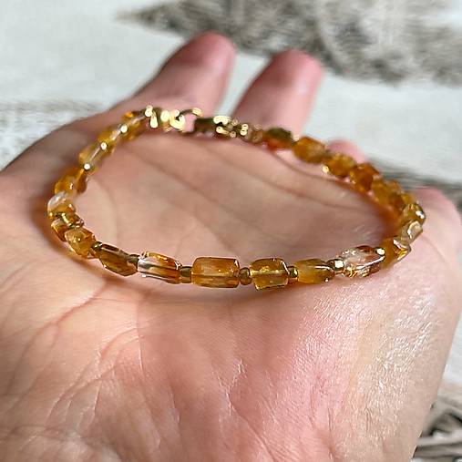 Citrine Bracelet Stainless Steel / Náramok citrín, oceľ E032