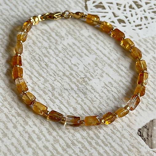 Citrine Bracelet Stainless Steel / Náramok citrín, oceľ E032