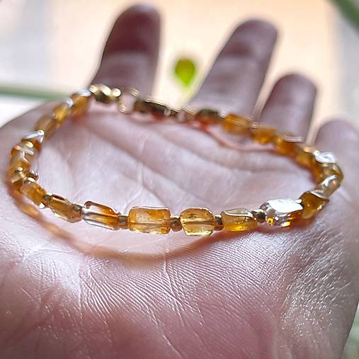 Citrine Bracelet Stainless Steel / Náramok citrín, oceľ E032