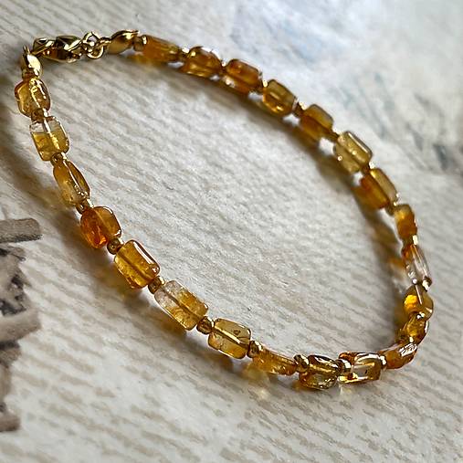 Citrine Bracelet Stainless Steel / Náramok citrín, oceľ E032