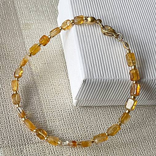 Citrine Bracelet Stainless Steel / Náramok citrín, oceľ E032