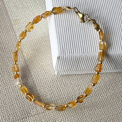 Citrine Bracelet Stainless Steel / Náramok citrín, oceľ E032