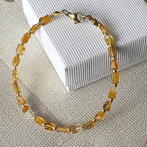 Citrine Bracelet Stainless Steel / Náramok citrín, oceľ E032