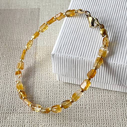 Citrine Bracelet Stainless Steel / Náramok citrín, oceľ E032