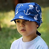 Detské čiapky - Letný detský šilt kotvy a lode - 16532372_