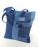 Nákupné tašky - Patchworková rifľová taška - 16533950_