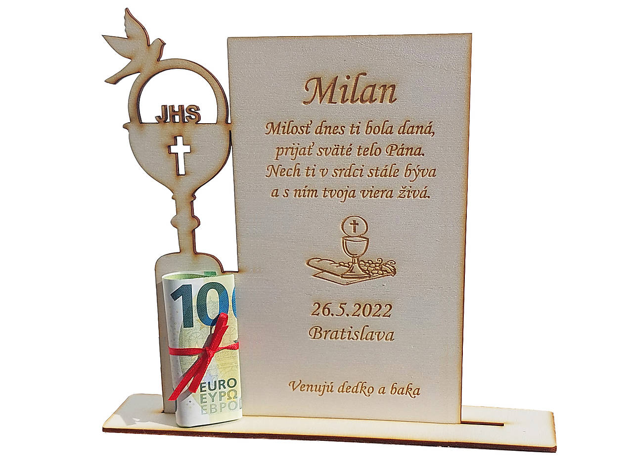 Pamiatka na 1. sväte prijímanie stojan KALICH