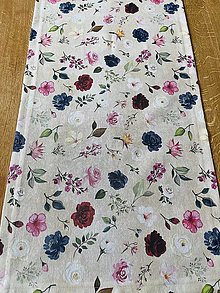 Úžitkový textil - Štóla -  kvety na béžovej - 16533459_