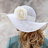 Čiapky, čelenky, klobúky - Hikari - letný klobúk, biely - 16532380_