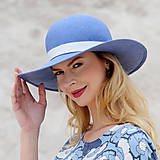 Čiapky, čelenky, klobúky - Hoshi - letný klobúk, modrý - 16534105_