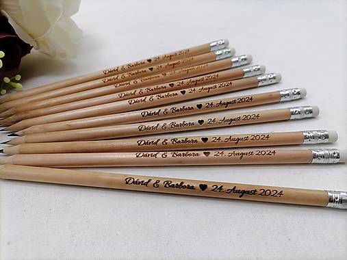 Darčeky pre svadobčanov - Svadobná ceruzka - 16531676_