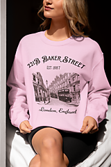 Mikiny - Literárna mikina 221B Baker Street / Sherlock Holmes - Ružová - 16533716_