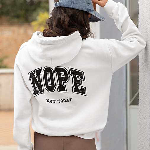 Mikiny - Unisex Mikina - Nope Not Today - Biela - 16532480_