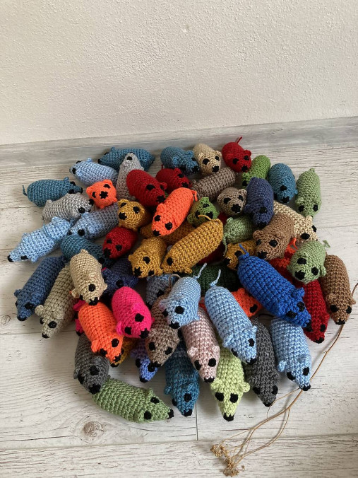 Darčeky pre svadobčanov - mini myška- veľa farieb/ 60 ks/ - 16533307_