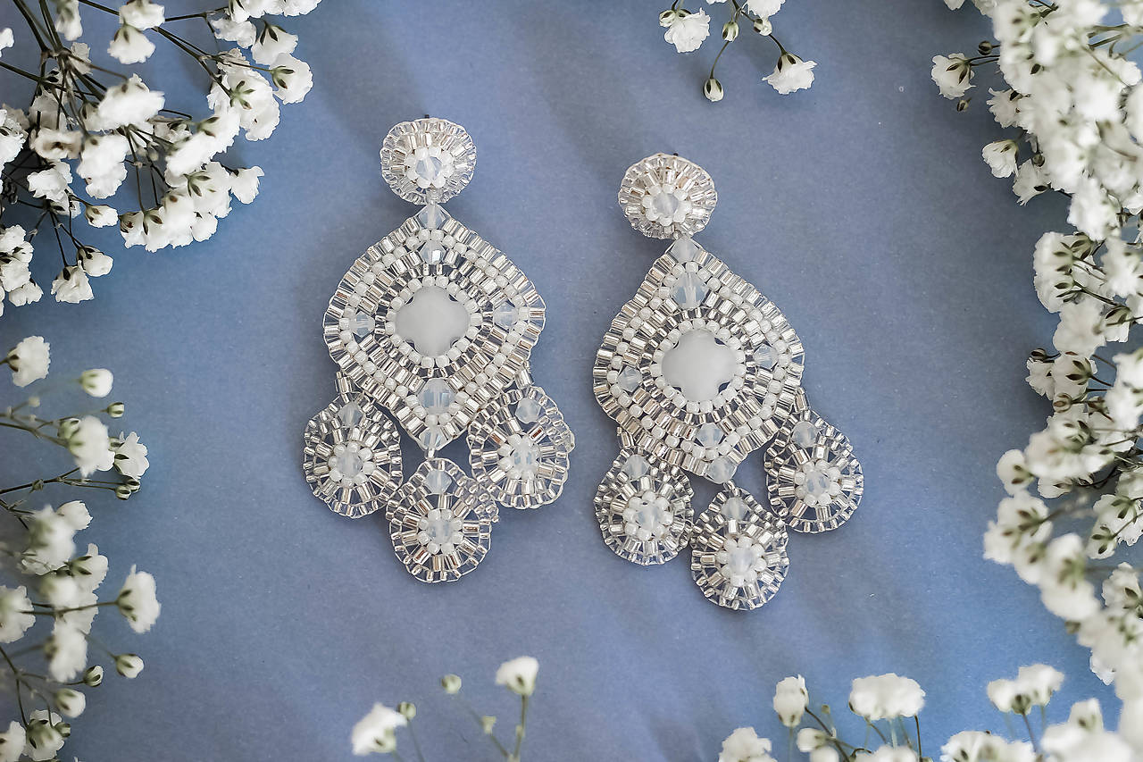 Luxusné svadobné náušnice