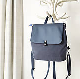 Batohy - Vanessa backpack modrá s tkanou látkou - 16535336_