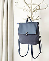 Batohy - Vanessa backpack modrá s tkanou látkou - 16535337_