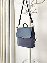 Batohy - Vanessa backpack modrá s tkanou látkou - 16535340_