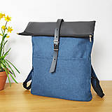 Batohy - Zoe roll top backpack modrý - 16535385_