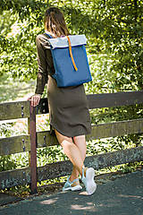 Batohy - Zoe roll top backpack modrý - 16535386_