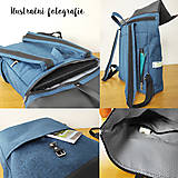 Batohy - Zoe roll top backpack modrý - 16535389_