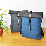 Batohy - Zoe roll top backpack modrý - 16535390_