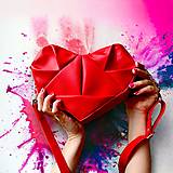 Kabelky - Srdce červené - origami kabelka cez rameno - 16535620_