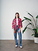 Blúzky a košele - LETNÝ PREHOZ - RUŽE - 16536588_