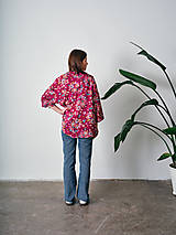 Blúzky a košele - LETNÝ PREHOZ - RUŽE - 16536591_