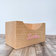 Úložné priestory & Organizácia - MARYBARY Hračkobox s menom - drevená krabica na hračky s 3D menom - 16535196_