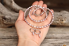 3-dielna perlová súprava šperkov - lila