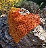 Šatky - háčkovaný šátek březové listí - 16535840_