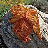 Šatky - háčkovaný šátek březové listí - 16535844_