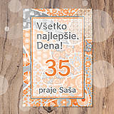 Papiernictvo - Pohľadnica Fľaky chaosu (floral with petals) - oranžády - 16535618_