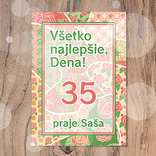 Pohľadnica Fľaky chaosu (floral with leaves) - ruže