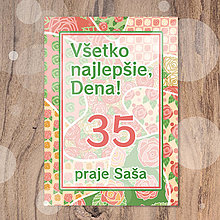 Papiernictvo - Pohľadnica Fľaky chaosu (floral with leaves) - ruže - 16535610_