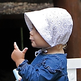 Detské čiapky - Letný detský čepiec Nina madeira biela - 16537650_