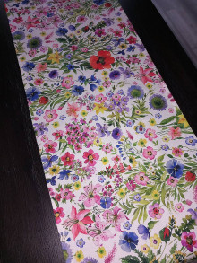 Úžitkový textil - Kvetinová štola na stôl - 16539104_
