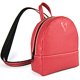 Batohy - Moderný malý ruksak z pravej kože v červenej farbe - 16538231_
