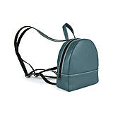 Batohy - Moderný malý ruksak z pravej kože v petrolejovej farbe - 16538237_