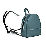 Batohy - Moderný malý ruksak z pravej kože v petrolejovej farbe - 16538238_