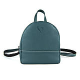 Batohy - Moderný malý ruksak z pravej kože v petrolejovej farbe - 16538240_